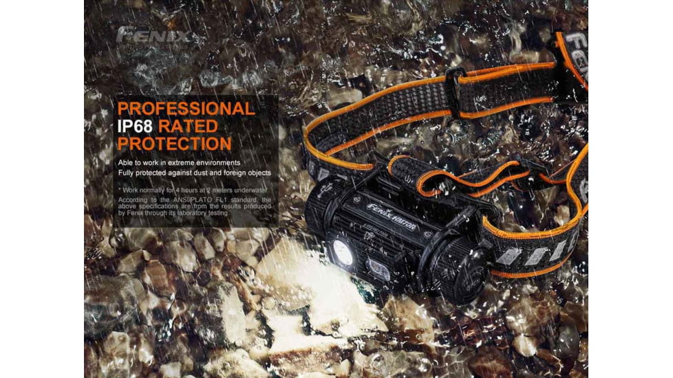 Fenix Lighting HM70R Lithium Ion 1600 Lumens Luminus SST40 LED, XP-G2 HE LED, 2835 LED Headlamp, Black, HM70RSBK