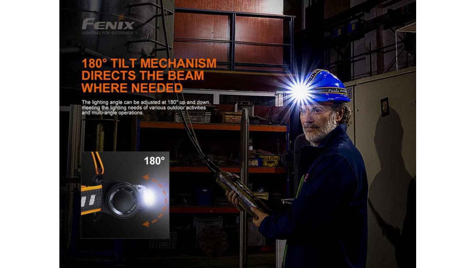 Fenix Lighting HM70R Lithium Ion 1600 Lumens Luminus SST40 LED, XP-G2 HE LED, 2835 LED Headlamp, Black, HM70RSBK