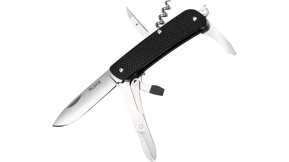 RUIKE L31 Multifunction Knife, 3.35in, 14C17N Stainless Steel, Clip Point, Plain Blade, Black, L31-B