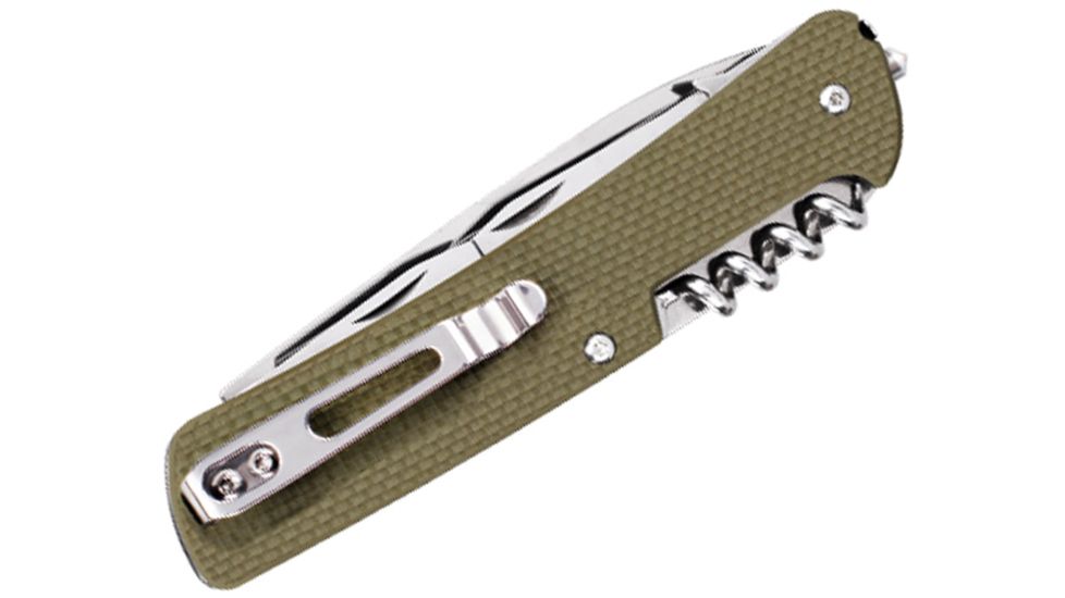 RUIKE L21 Multifunction Knife, 3.35in, 14C17N Stainless Steel, Clip Point, Plain Blade, Green, L21-G