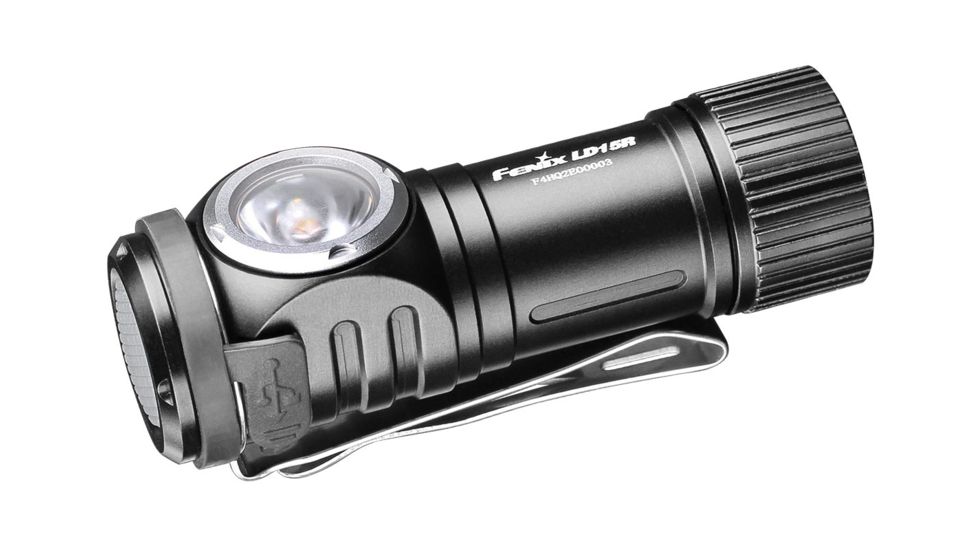 Fenix LD15R Right Angle Flashlight w/battery, 500 Lumens, Black LD15RXPBK