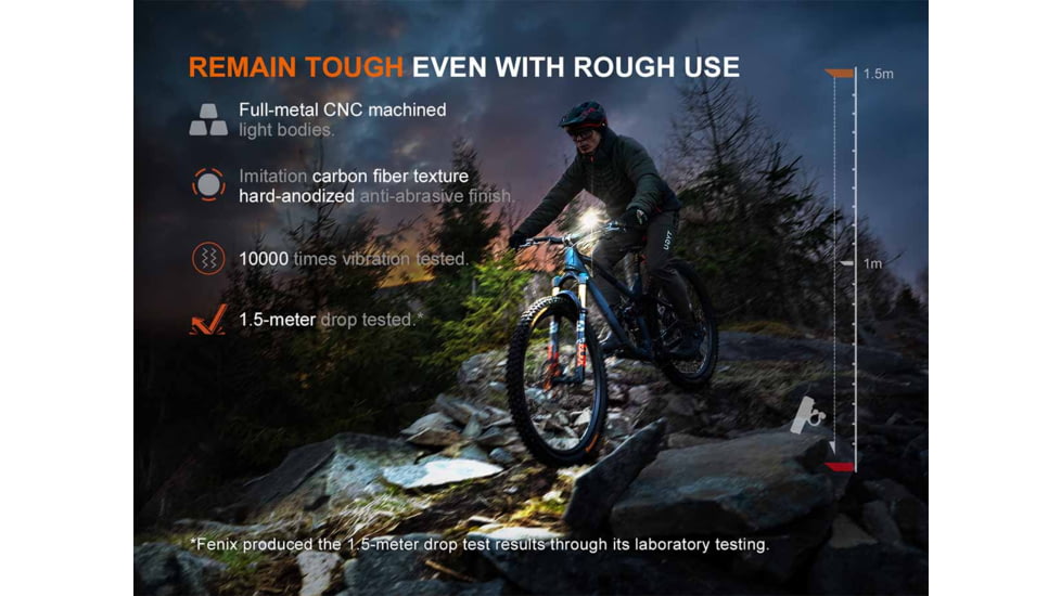 Fenix Lighting Fenix BC28R Rechargeable Lithium Ion 2500 Lumens LED Bike Light, Black, BC28RBCBK