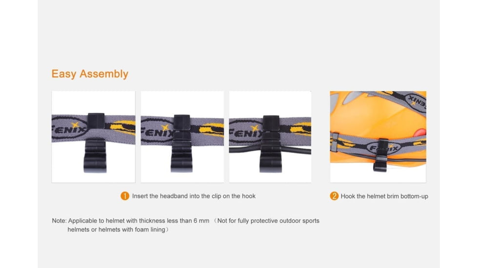 Fenix Lighting ALD-02 Helmet Headlamp Hooks