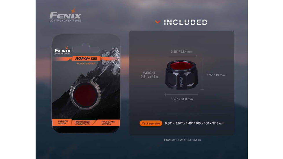 Fenix Lighting AOF-SV2R Filter Adapter, Red, AOF-SV2R