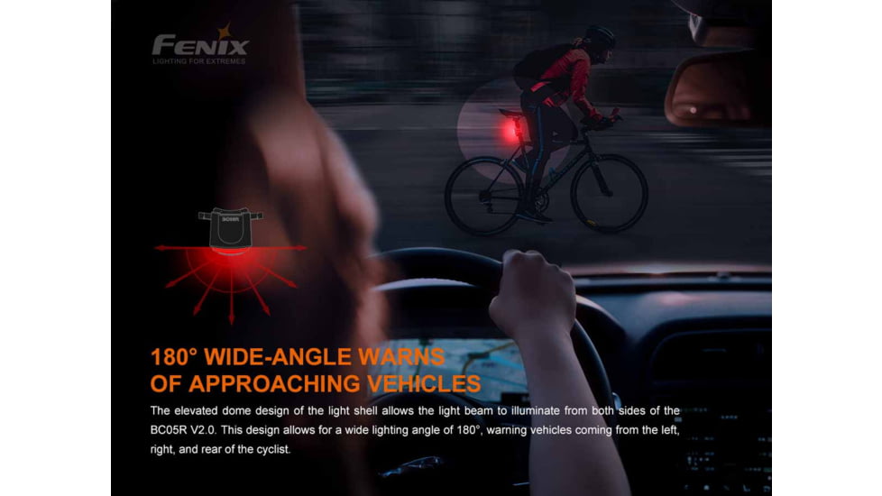 Fenix Lighting BC05R V2.0 Lithium Ion 15 Lumens Bike Lights, Black, BC05RV2