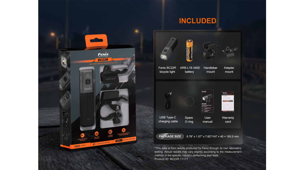 Fenix Lighting BC22R Lithium Ion 1400 Lumens Bike Lights