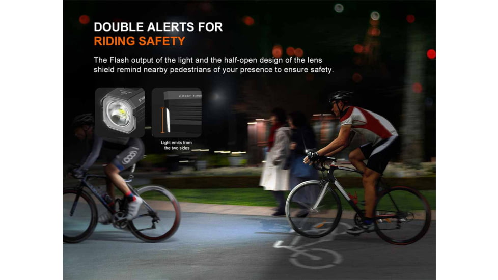 Fenix Lighting BC22R Lithium Ion 1400 Lumens Bike Lights, Gray/Black, BC22RXGY
