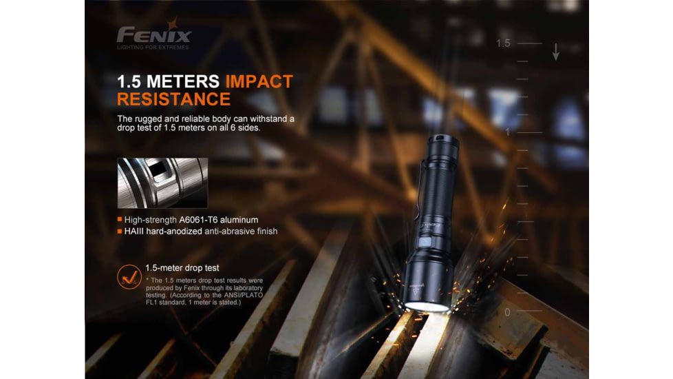 Fenix Lighting C7 Lithium Ion 3000 Lumens Luminus SST70 LED Flashlight, Black, C7STBK