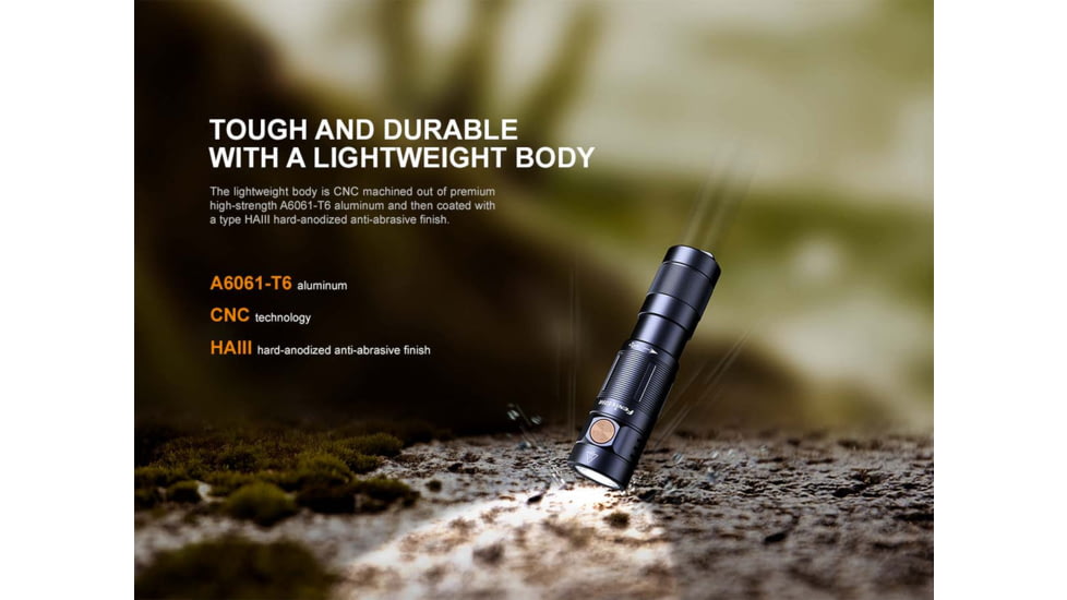 Fenix Lighting E09R Lithium Ion 600 Lumens Luminus SST20 LED Flashlight, Black, E09RSBK