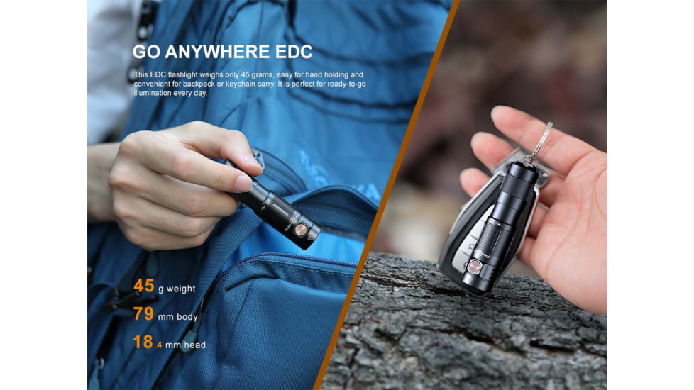Fenix Lighting E09R Lithium Ion 600 Lumens Luminus SST20 LED Flashlight, Black, E09RSBK