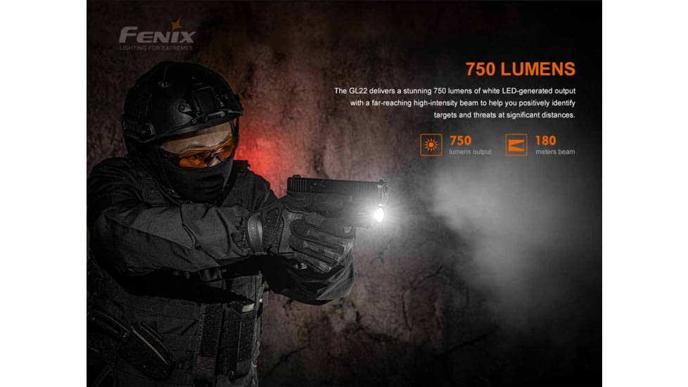 Fenix Lighting GL22 Lithium Ion 750 Lumens Luminus LED Flashlight, Black, GL22LSBK