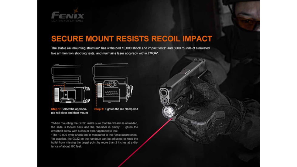 Fenix Lighting GL22 Lithium Ion 750 Lumens Luminus LED Flashlight, Black, GL22LSBK