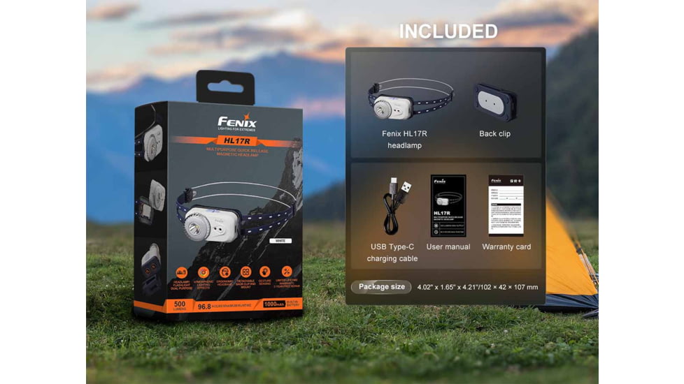 Fenix Lighting HL17R Lithium Ion 500 Lumens Luminus SST20 LED Headlamp, Black, HL17RSBK