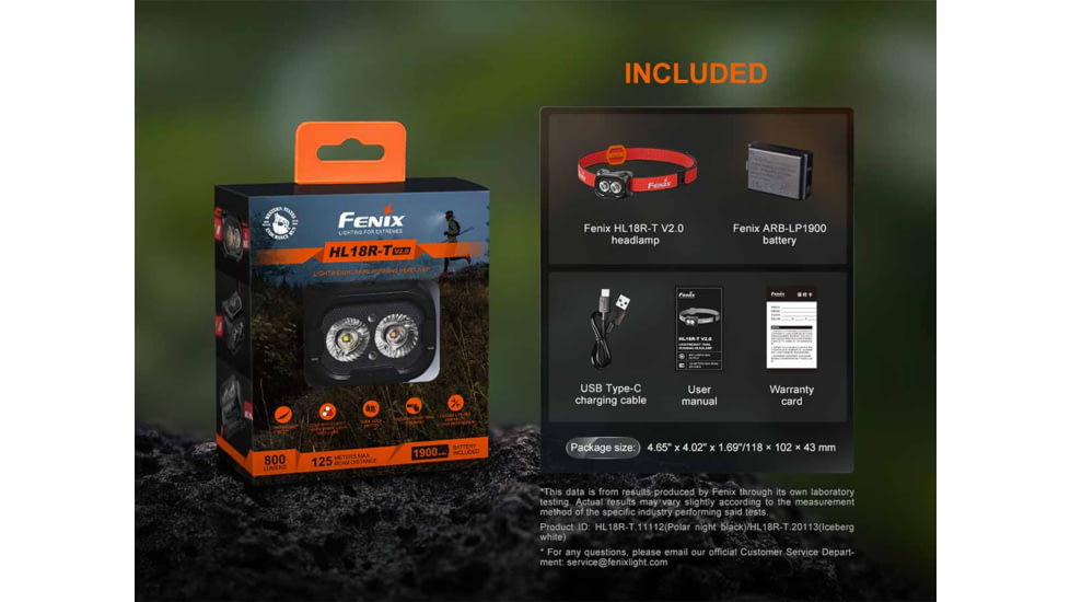 Fenix Lighting HL18R-T V2.0 Lithium Ion 800 Lumens Headlamp