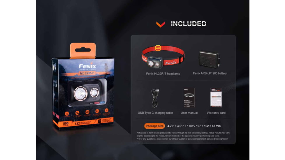Fenix Lighting HL32R-T Lithium Ion 800 Lumens Headlamp