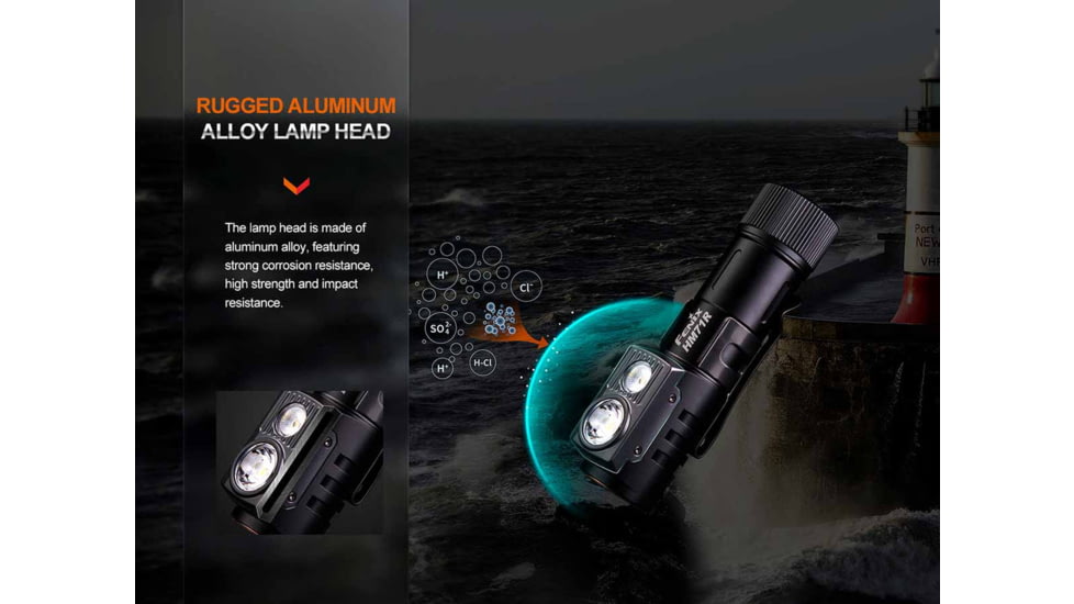 Fenix Lighting HM71R Lithium Ion 2700 Lumens Luminus SFT70 LED, Luminus SST20 CRI90 LED Headlamp, Black, HM71RSBK