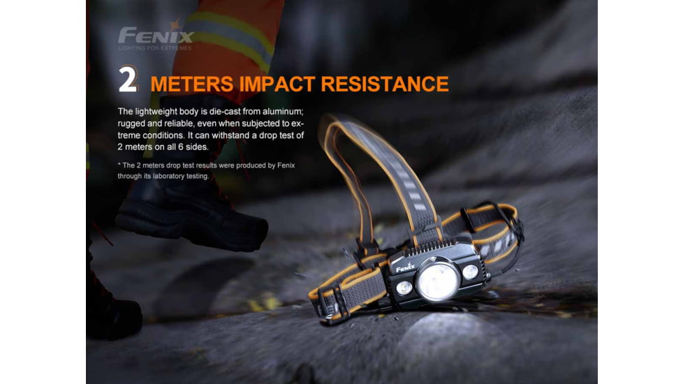 Fenix Lighting HP30R V2.0 Lithium Ion 3000 Lumens XHP50 LED, XP-G3 S4 LED Headlamp, Black, HP30V2BK