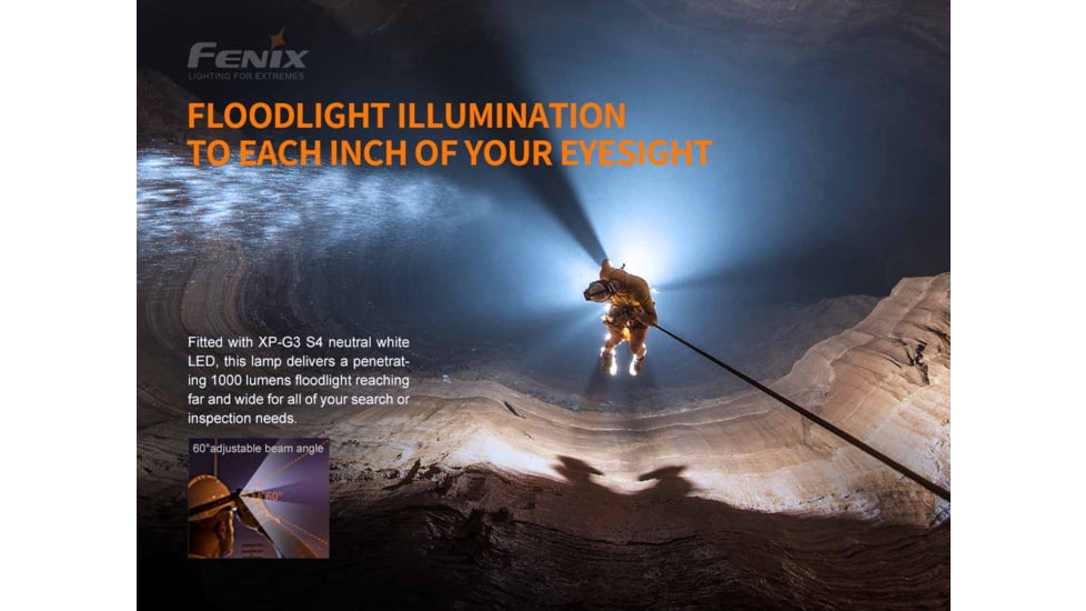 Fenix Lighting HP30R V2.0 Lithium Ion 3000 Lumens XHP50 LED, XP-G3 S4 LED Headlamp, Black, HP30V2BK