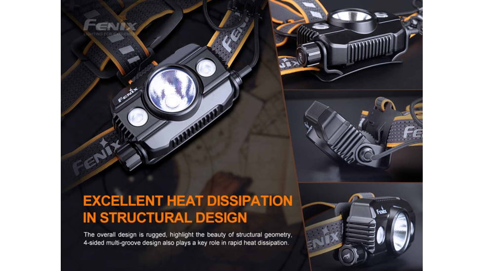 Fenix Lighting HP30R V2.0 Lithium Ion 3000 Lumens XHP50 LED, XP-G3 S4 LED Headlamp, Black, HP30V2BK