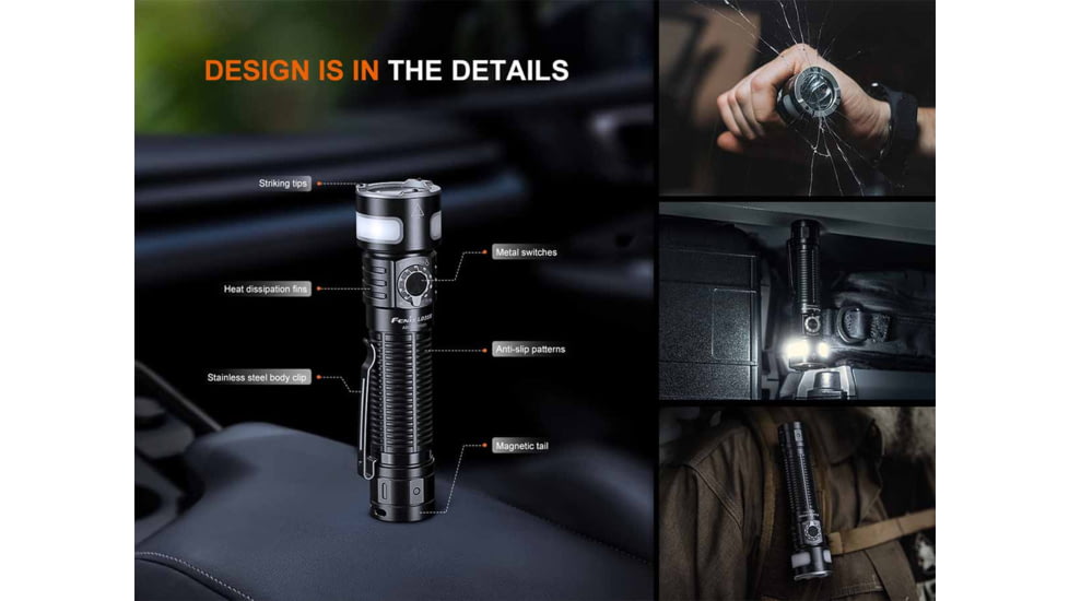 Fenix Lighting LD35R Lithium Ion 1800 Lumens COB, Luminus SST40 Gen2 LED Flashlight, Black, LD35RSBK