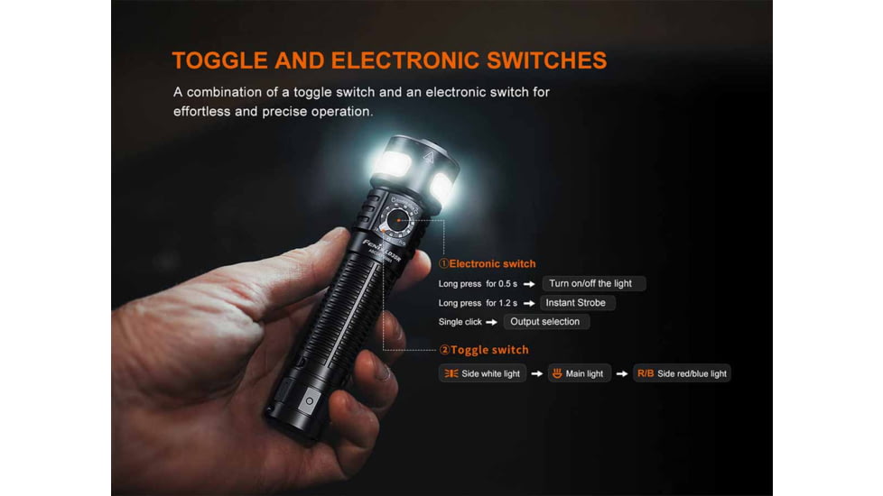 Fenix Lighting LD35R Lithium Ion 1800 Lumens COB, Luminus SST40 Gen2 LED Flashlight, Black, LD35RSBK