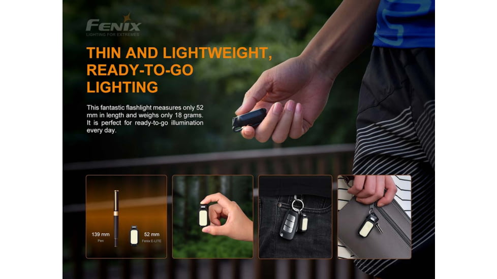 Fenix Lighting MINI-LITE 150 Lumens CA18 LED, Everlight 2835 LED Flashlight, Black, ELTBK