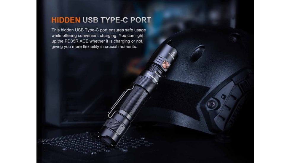 Fenix Lighting PD35R ACE Lithium Ion 2000 Lumens Luminus SFT40 LED Flashlight, Black, PD35RACBK