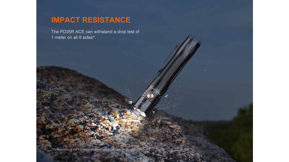 Fenix Lighting PD35R ACE Lithium Ion 2000 Lumens Luminus SFT40 LED Flashlight, Black, PD35RACBK