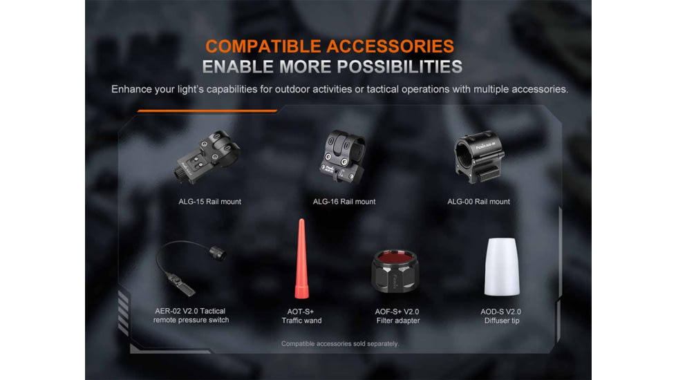 Fenix Lighting PD35R ACE Lithium Ion 2000 Lumens Luminus SFT40 LED Flashlight, Black, PD35RACBK