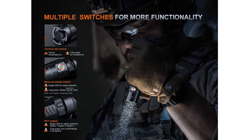 Fenix Lighting PD35R ACE Lithium Ion 2000 Lumens Luminus SFT40 LED Flashlight, Black, PD35RACBK