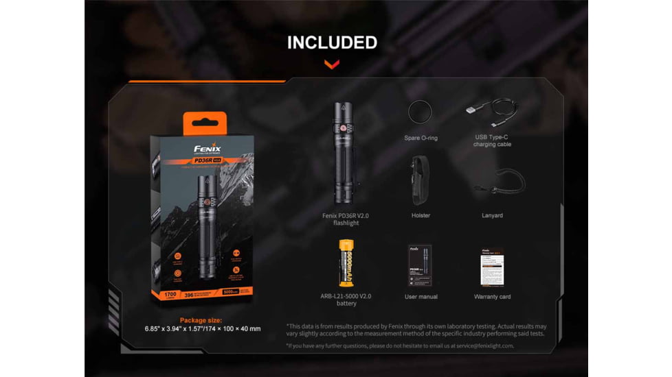 Fenix Lighting PD36R V2.0 Lithium Ion 1700 Lumens Flashlight