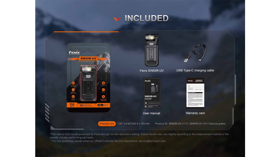 Fenix Lighting SW05R-UV Lithium Ion 150 Lumens Flashlight