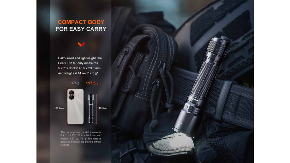 Fenix Lighting TK11R Lithium Ion 1600 Lumens Luminus SFT40 LED Flashlight, Black, TK11RXBK