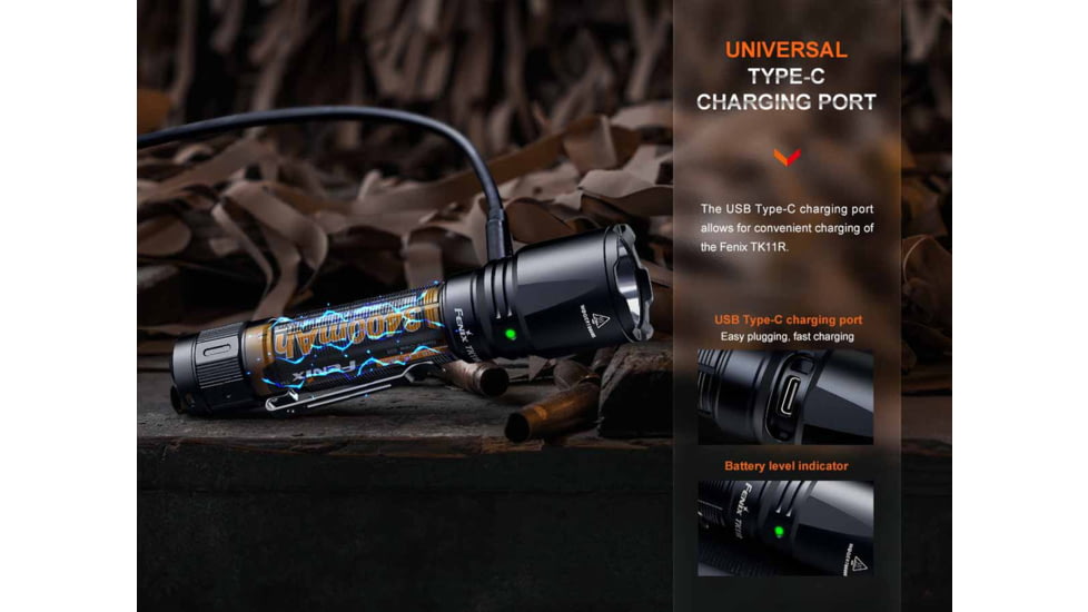 Fenix Lighting TK11R Lithium Ion 1600 Lumens Luminus SFT40 LED Flashlight, Black, TK11RXBK