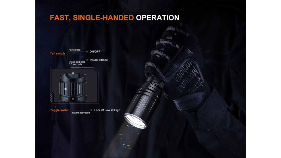 Fenix Lighting TK30R Lithium Ion 500 Lumens Laser Module Flashlight, Black, TK30RLSBK