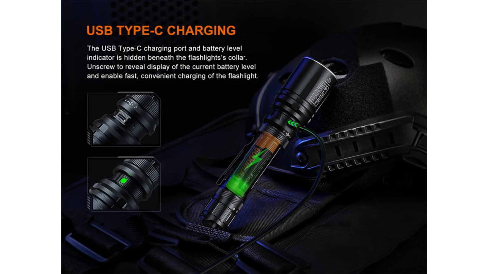 Fenix Lighting TK30R Lithium Ion 500 Lumens Laser Module Flashlight, Black, TK30RLSBK
