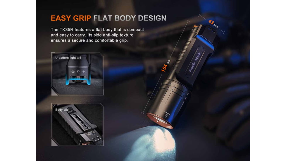 Fenix Lighting TK35R Lithium Ion 5800 Lumens Luminus SFT25R LED, Luminus SST08 UV LED Flashlight, Black, TK35RSFBK