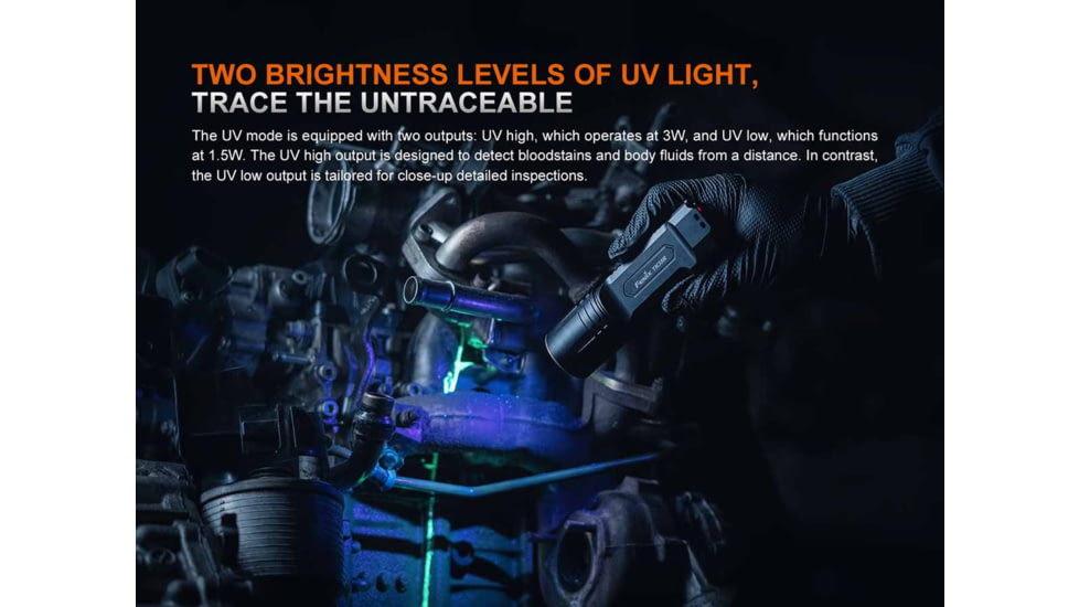 Fenix Lighting TK35R Lithium Ion 5800 Lumens Luminus SFT25R LED, Luminus SST08 UV LED Flashlight, Black, TK35RSFBK