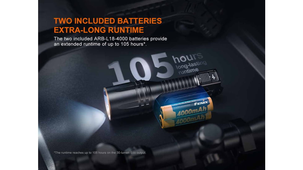 Fenix Lighting TK35R Lithium Ion 5800 Lumens Luminus SFT25R LED, Luminus SST08 UV LED Flashlight, Black, TK35RSFBK