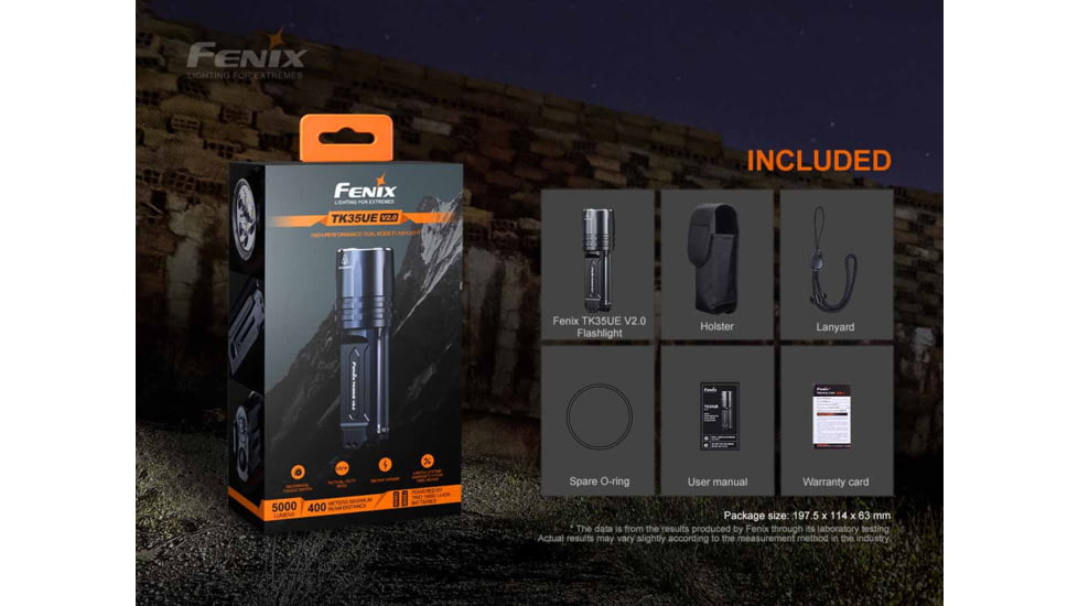Fenix Lighting TK35UE V2.0 5000 Lumens Luminus SST40 LED Flashlight, Black, TK35V2UE