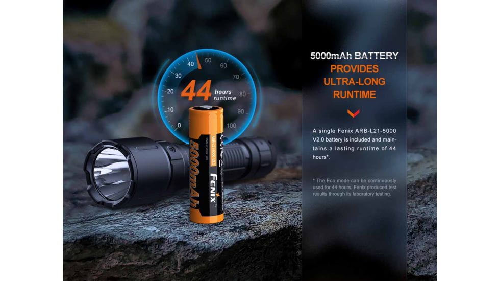 Fenix Lighting WF26R Lithium Ion 3000 Lumens Flashlight, Black, WF26RXBK