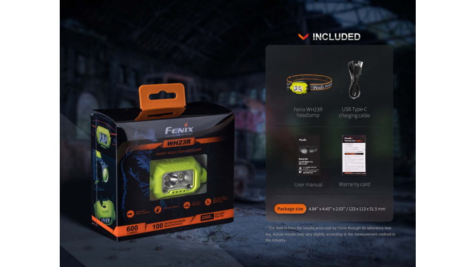 Fenix Lighting WH23R Lithium Ion 600 Lumens Luminus LED Headlamp, Yellow, WH23RXYW