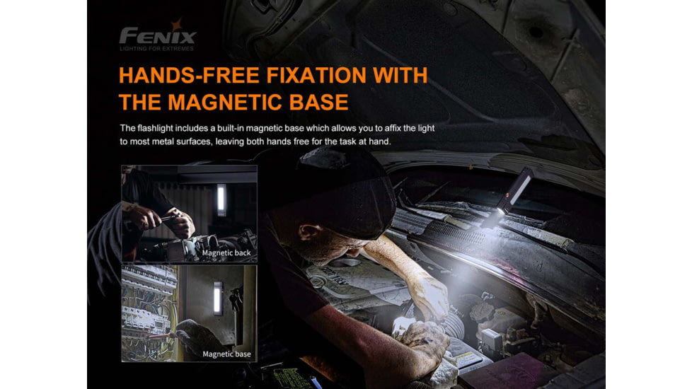 Fenix Lighting WT16R Lithium Ion 300 Lumens CREE XP-E2 LED, COB Flashlight, Black, WT16RXBK