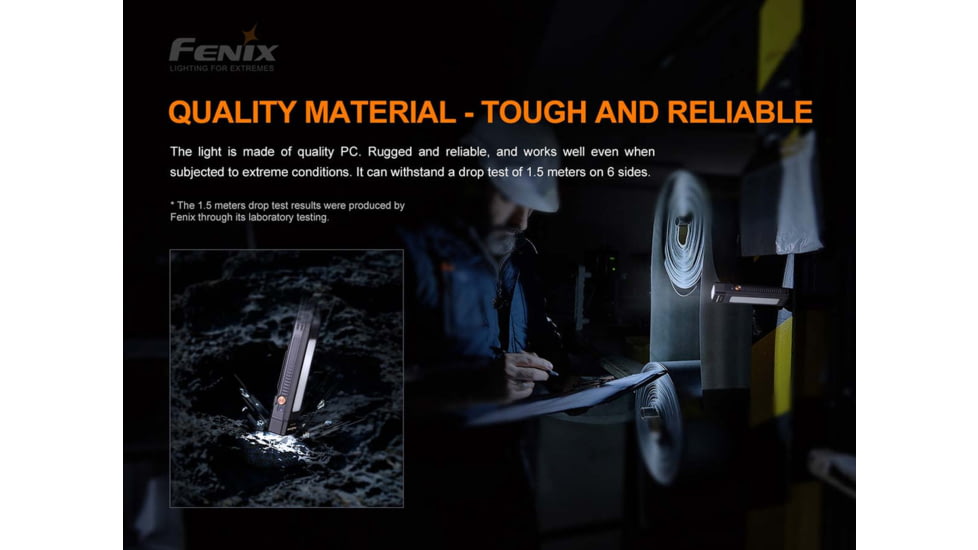 Fenix Lighting WT16R Lithium Ion 300 Lumens CREE XP-E2 LED, COB Flashlight, Black, WT16RXBK