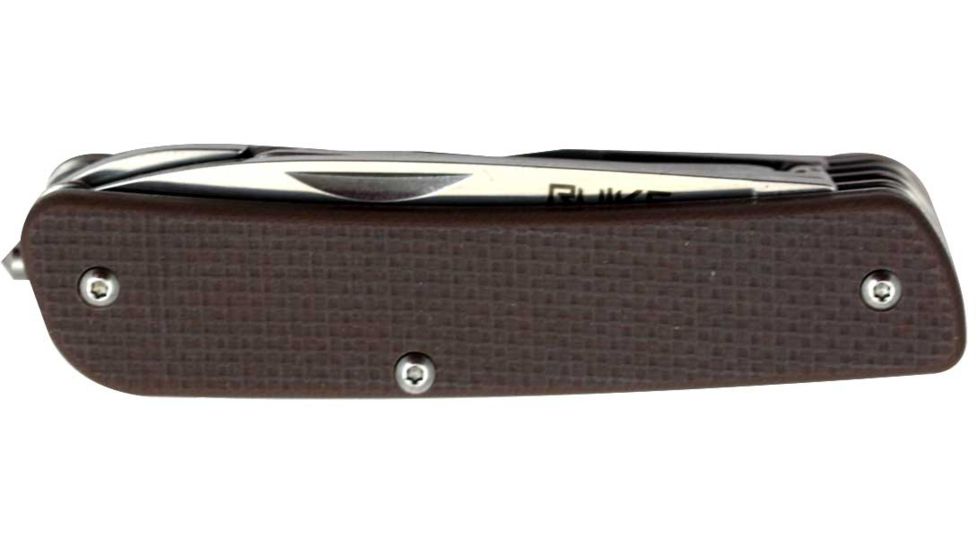 RUIKE M41 Multifunction Knife, 2.79in, 12C27 Stainless Steel, Clip Point, Plain Blade, G10 Handle, Brown, M41-N