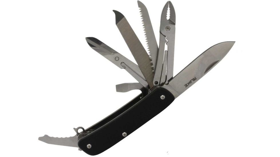 RUIKE M61 Multifunction Knife, 2.79in, 14C28N Stainless Steel, Clip Point, Plain Blade, Black, M61-B