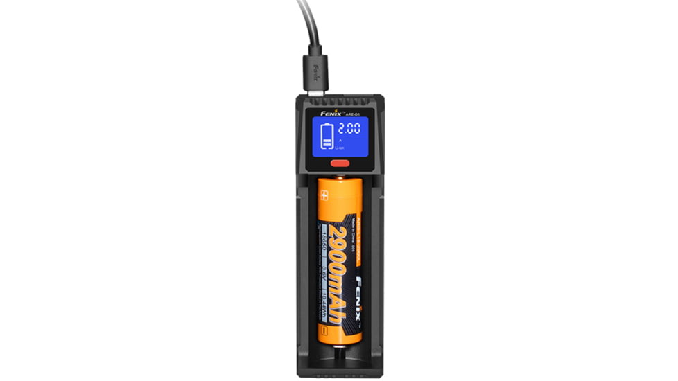 Fenix Micro USB Li-ion/Ni-Cd/Ni-MH Smart Charger, Single Channel, 2000 mA max Charge Current, Black, ARE-D1