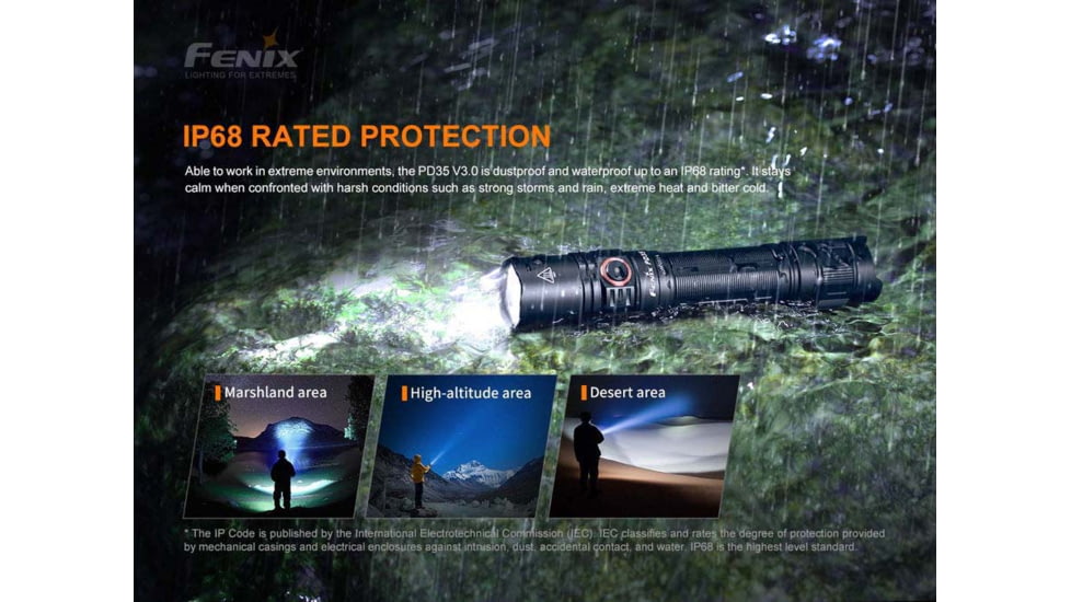 Fenix Lighting PD35 V3.0 Lithium Ion 1700 Lumens Luminus SFT40 LED Flashlight, Black, PD35V3BK