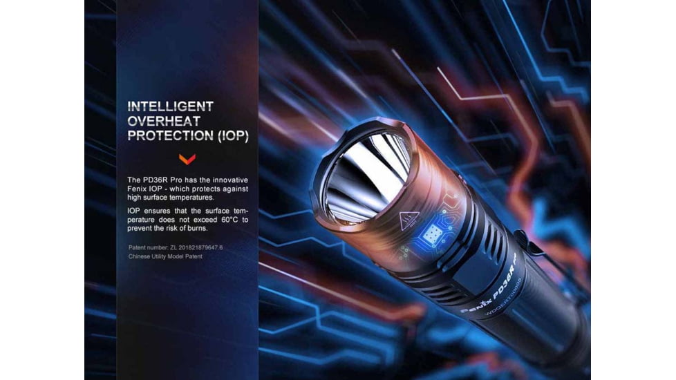 Fenix Lighting PD36R PRO Lithium Ion 2800 Lumens Luminus SFT70 LED Flashlight, Black, PD36PROBK