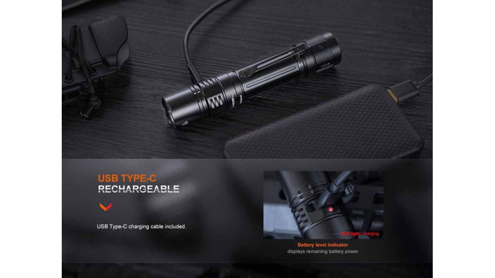 Fenix Lighting PD36R PRO Lithium Ion 2800 Lumens Luminus SFT70 LED Flashlight, Black, PD36PROBK